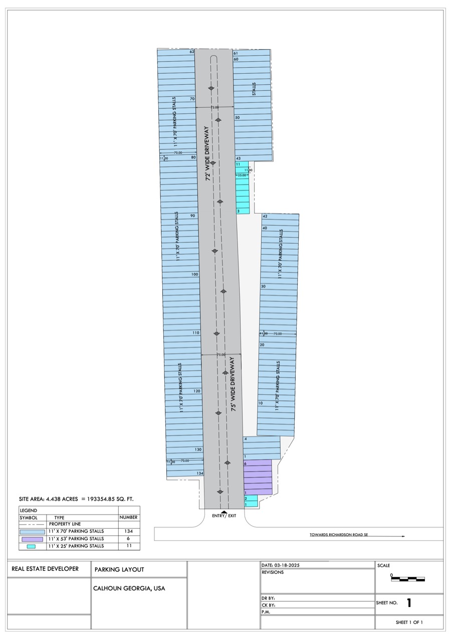 Site plan for Calhoun, GA