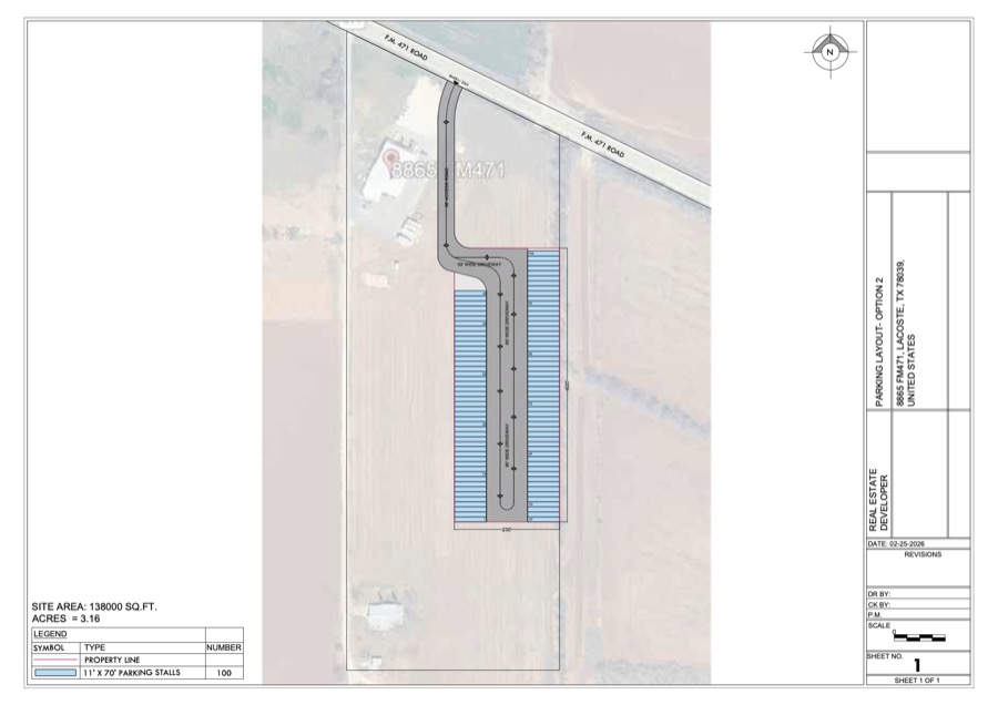 Site plan for Lacoste, TX
